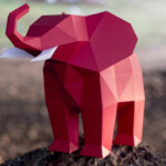 Papercraft Elephant Pepakura 3D Low Poly Paper Sculpture DIY Etsy In