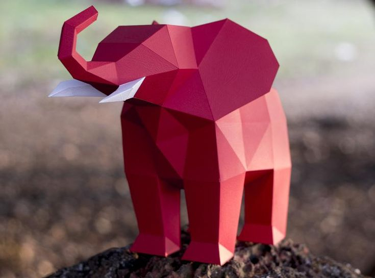 Papercraft Elephant Pepakura 3D Low Poly Paper Sculpture DIY Etsy In 