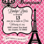 Paris Birthday Party Invitation In Pink And Black With Etsy