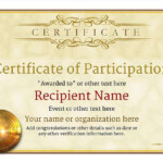 Participation Certificate Templates Free Printable Add Badges Medals