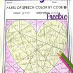 Parts Of Speech Color By Codes Freebie Grammar Coloring Pages Parts