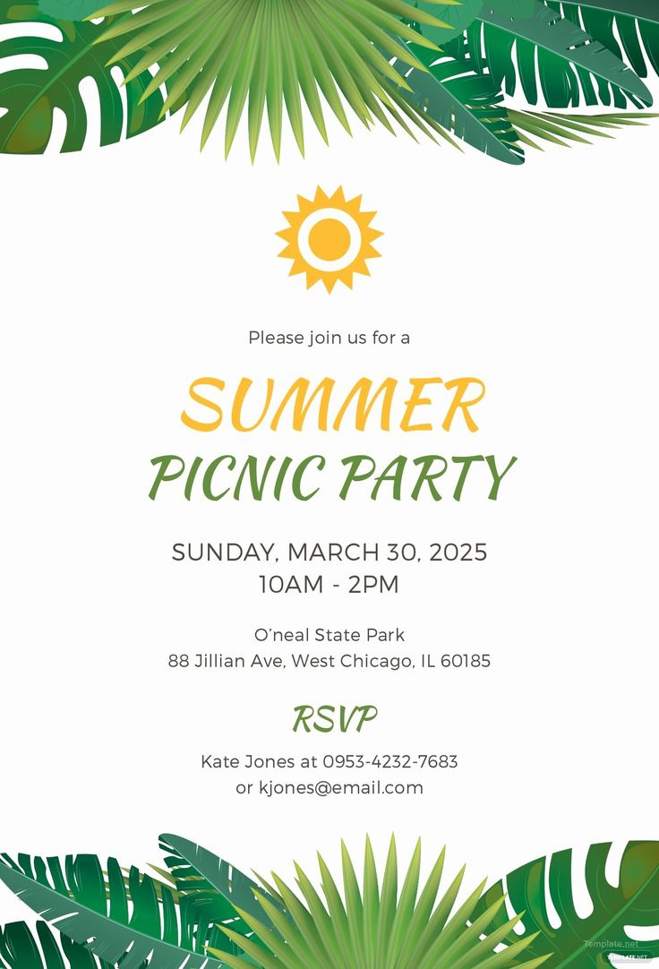 Party Invitation Template Microsoft Word Elegant Free Summer Picnic