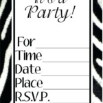 Party Invitation Templates Black And White Print Birthday Invitations