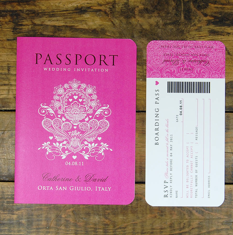 Passport Style Wedding Invitations