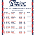 Patriots Schedule 2021 202221 Printable FreePrintableTM