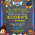 PAW PATROL Birthday Party Invite Etsy