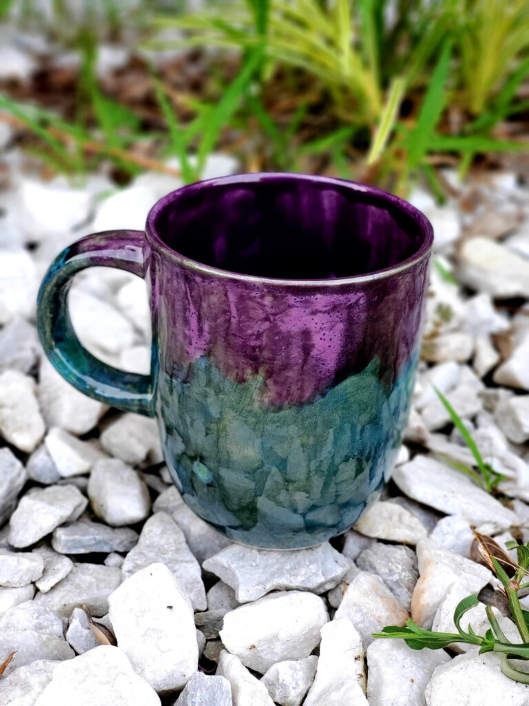 Peacock Purple Large 16 Oz Mug Large Mug Hand Glazed Etsy