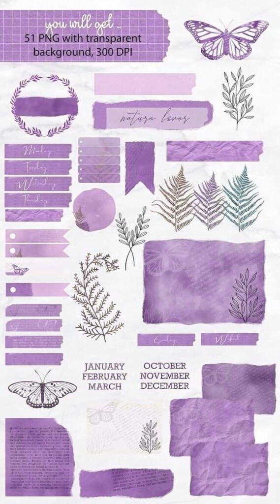 Pegatinas Moradas Sticker Purple Scrapbook Stickers Printable Free 