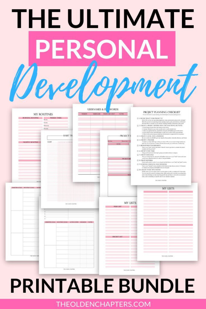 Personal Development Printable Bundle Goal Planner Goal Etsy 