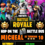 Personalize Editable DJ Marshmellow Fortnite Game Invitation Birthday