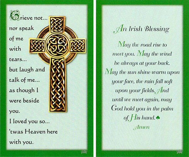 Personalized Memorial Cards Funeral Cards Prayer Cards Irish 