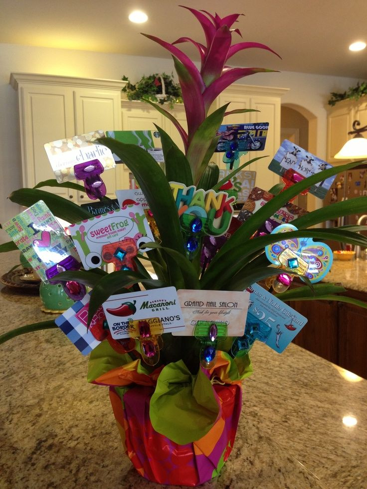 Pin By April Ricci On Fundraising Ideas Gift Card Bouquet Teacher 