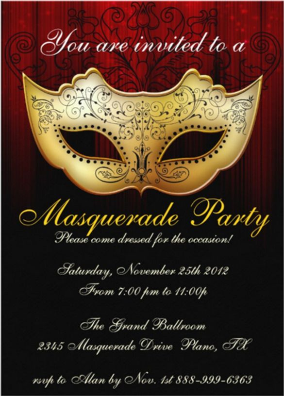 Pin By Kristin Meyer On Kool Theme Party Masquerade Invitations 