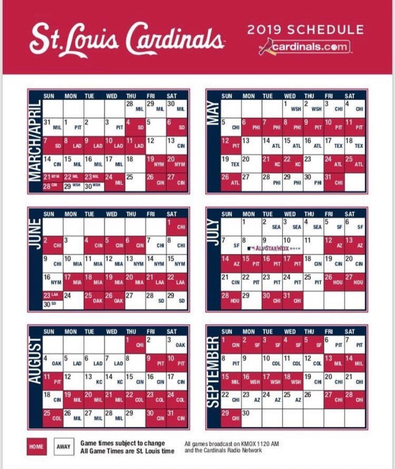 St Louis Cardinals Schedule Printable 2023 FreePrintable me