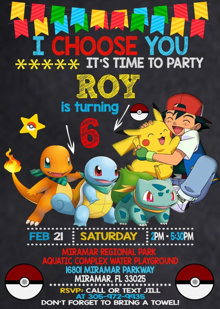 Pin By N A On DIGITAL INVITATIONS Birthday Invitations Kids Pokemon 