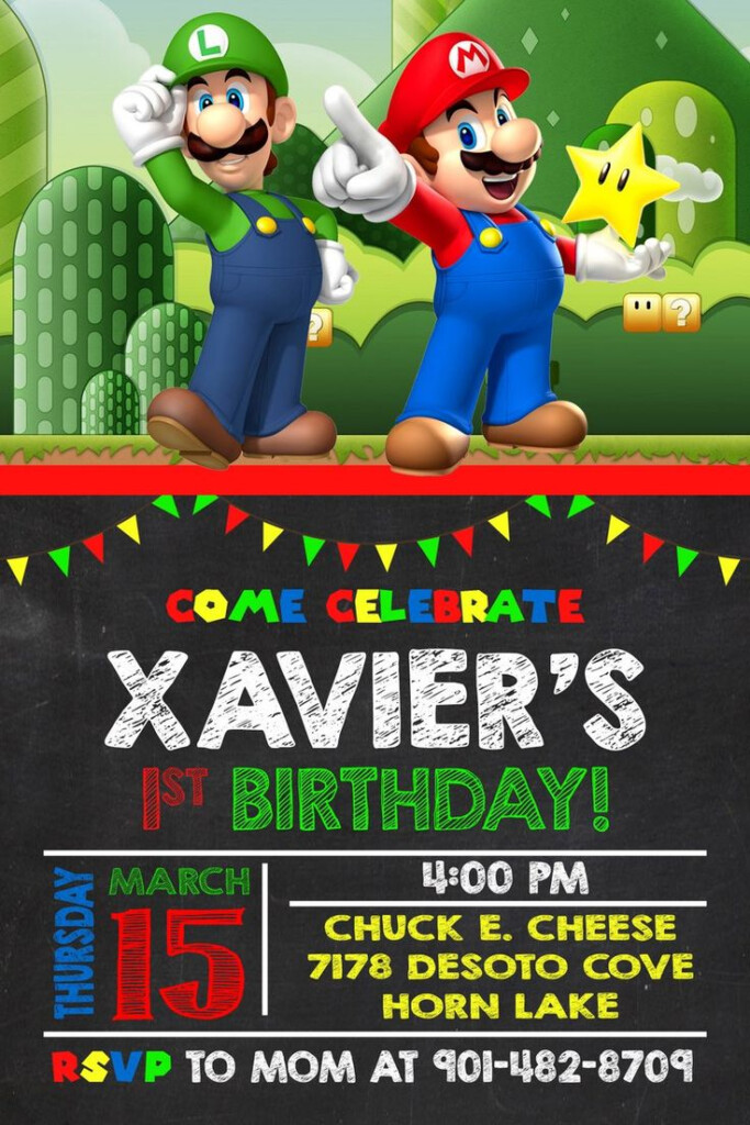 Pin By Roy Cobra On DIGITAL INVITATIONS Mario Bros Birthday Super 