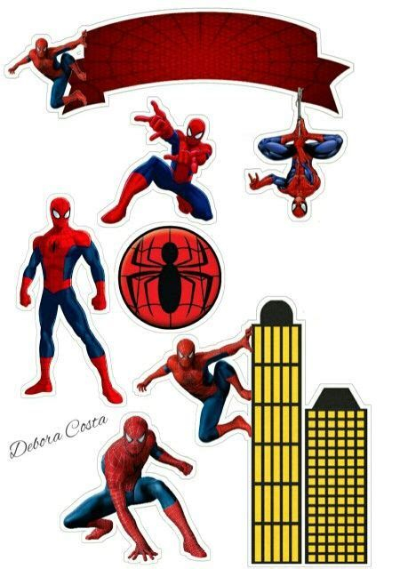 Pin Em Toppers Debora Costa Di 2021 Kue Spiderman Kartun Gambar 