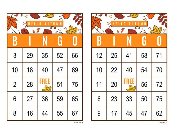 Pin On Fall Bingo Cards