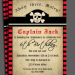 Pirate Invitation Printable Or Printed With FREE SHIPPING