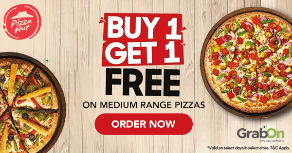 Pizza Hut Offers Coupons Buy 1 Get 1 FREE Voucher Aug 2022