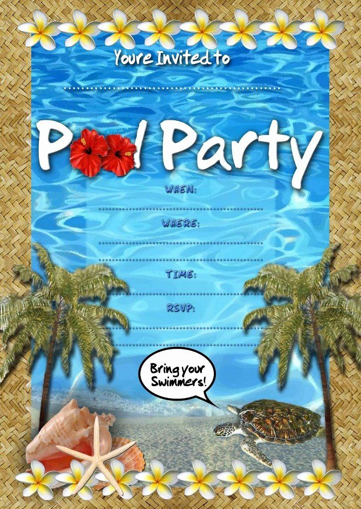 Pool Party Invite Template Beautiful Diy Make Pool Party Invitations 