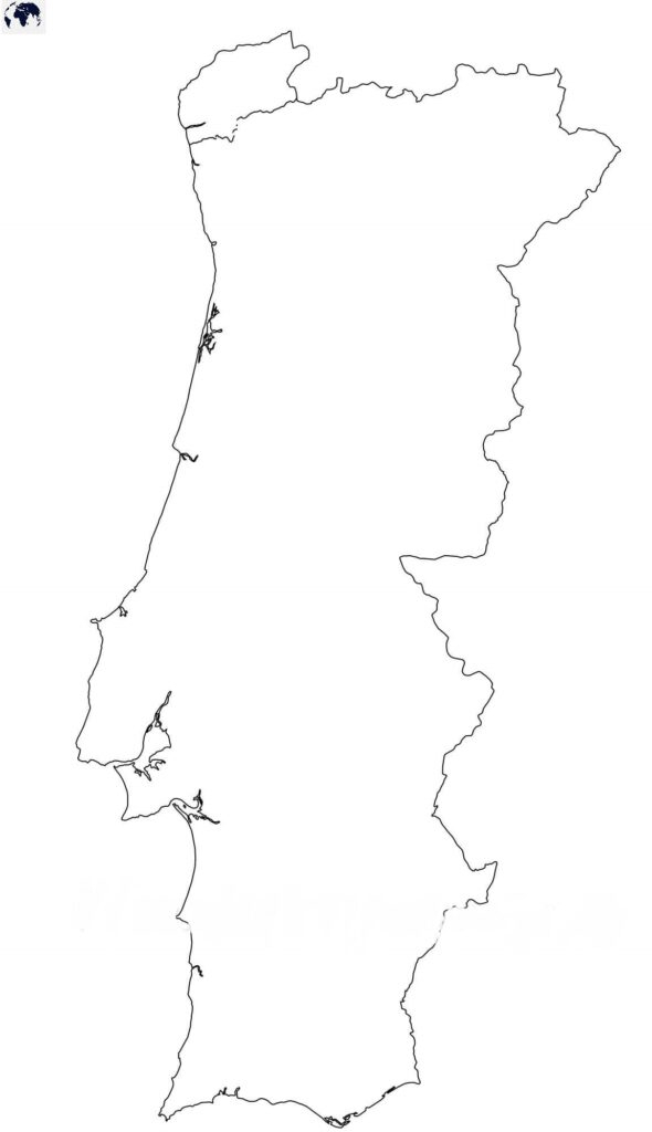 Portugal Map Outline Blank World Map