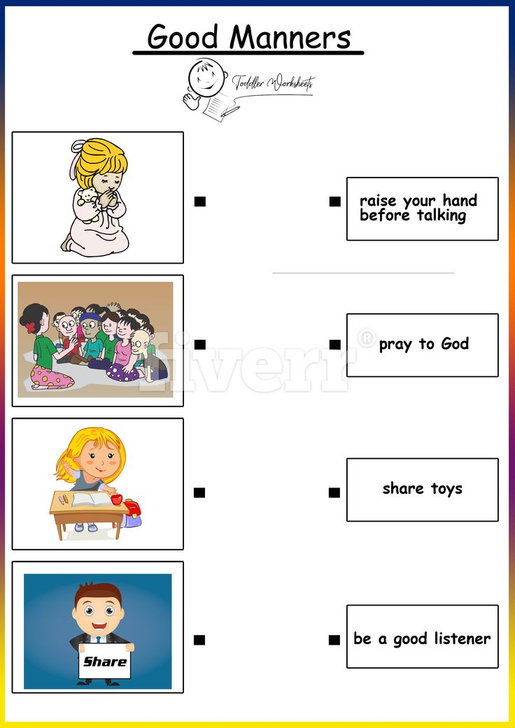 Preschool Free Worksheets Good Manners Manners Preschool Free