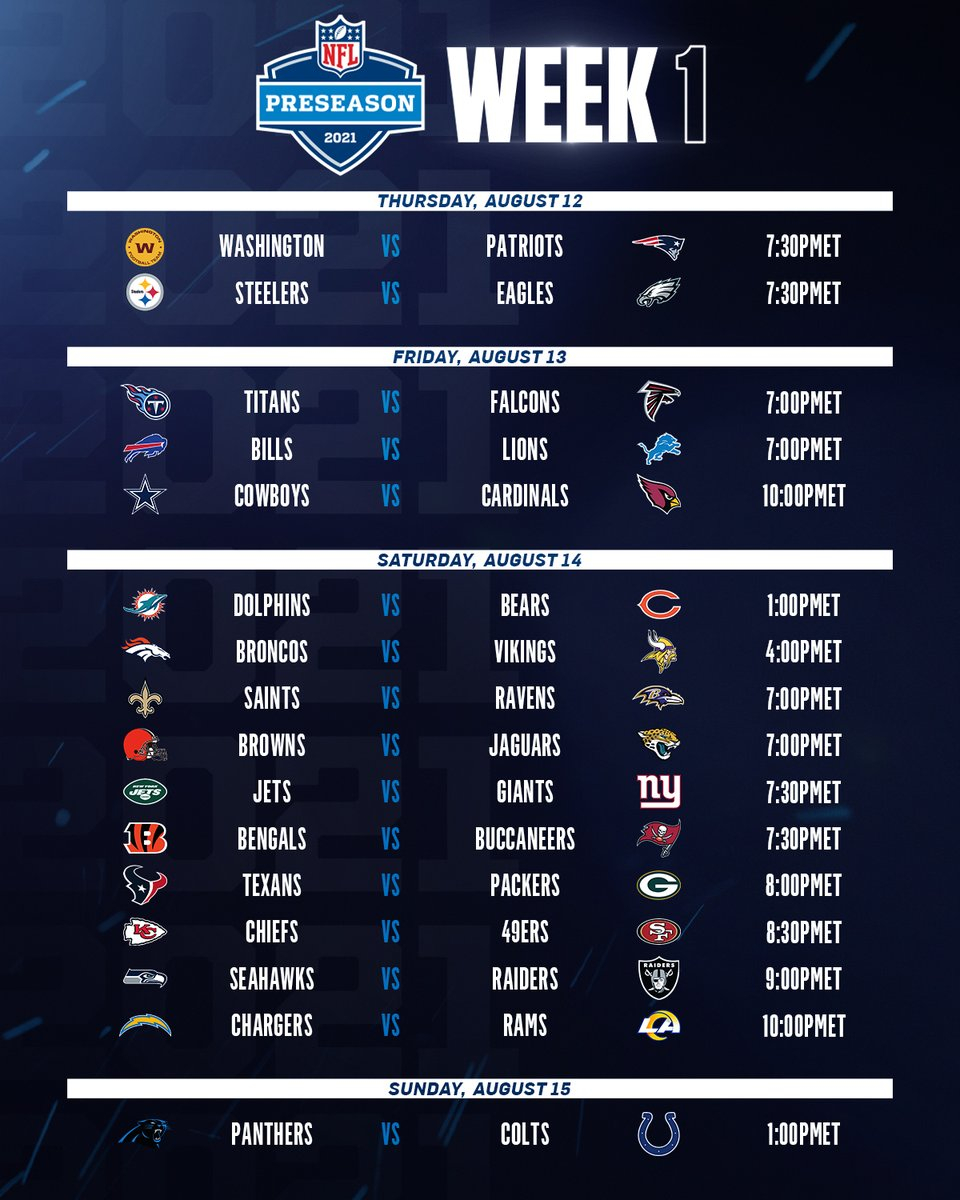 Preseason Nfl Schedule 2022 Football Schedule 2022