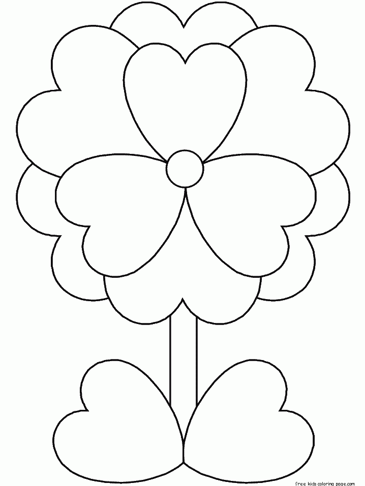 Print Out Valentine s Day Flower Coloring Pages Free Printable 