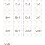 Printable 12 Times Table Flash Cards