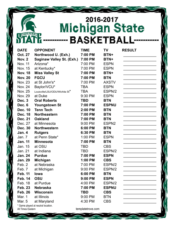 Iowa Men's Basketball Schedule Printable FreePrintable.me
