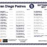 Printable 2017 San Diego Padres Schedule