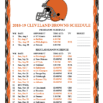 Printable 2018 2019 Cleveland Browns Schedule