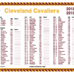 Printable 2018 2019 Cleveland Cavaliers Schedule