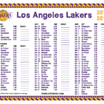 Printable 2018 2019 Los Angeles Lakers Schedule