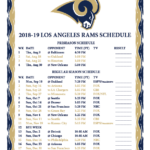 Printable 2018 2019 Los Angeles Rams Schedule