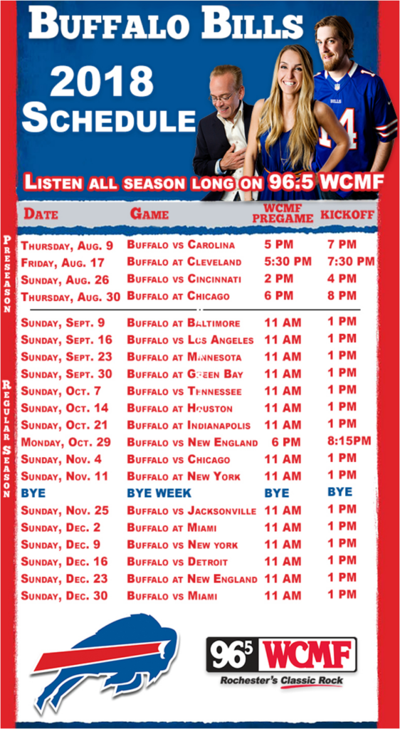 Printable 2018 2020 Buffalo Bills Schedule Example Calendar Printable