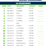 Printable 2018 Seattle Seahawks Football Schedule Seahawks Schedule