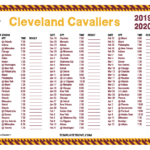 Printable 2019 2020 Cleveland Cavaliers Schedule