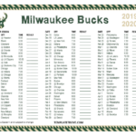 Printable 2019 2020 Milwaukee Bucks Schedule