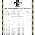 Printable 2019 2020 New Orleans Saints Schedule