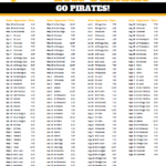 Printable 2019 Pittsburgh Pirates Schedule Pittsburgh Pirates