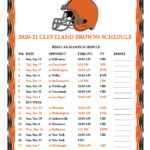 Printable 2020 2021 Cleveland Browns Schedule