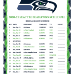 Printable 2020 2021 Seattle Seahawks Schedule