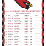 Printable 2021 2022 Arizona Cardinals Schedule