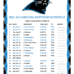 Printable 2021 2022 Carolina Panthers Schedule