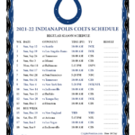 Printable 2021 2022 Indianapolis Colts Schedule