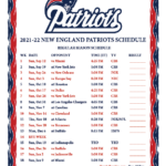 Printable 2021 2022 New England Patriots Schedule