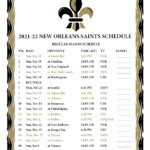 Printable 2021 2022 New Orleans Saints Schedule