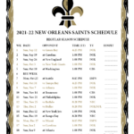 Printable 2021 2022 New Orleans Saints Schedule